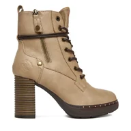 Botki damskie - Trzewiki Beverly Hills Polo Club CEO-WS6632-02 Beżowy - miniaturka - grafika 1