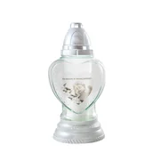 Lampiony i znicze - Znicz L 925 naklejka 25 cm srebrny - miniaturka - grafika 1