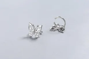 Srebrne kolczyki - nausznice - Kolczyki - miniaturka - grafika 1