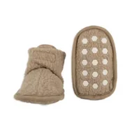 Buciki dla niemowląt - Lodger Buciki polarowe z antypoślizgową podeszwą beżowe Teddy Fleece Beige 12-18 mies. - miniaturka - grafika 1