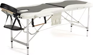Bodyfit Łóżko do masażu 2 segmentowe aluminiowe dwukolorowe czarno - białe - cza - Stoły i łóżka do masażu - miniaturka - grafika 2