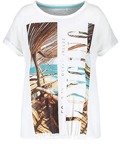 Samoon T-shirt damski, Wzór w kolorze białym, 48 - Koszulki i topy damskie - miniaturka - grafika 1