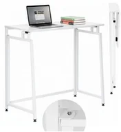 Biurka - Springos Biurko komputerowe składane 80 cm stolik do pracy przy komputerze drewniany biały UNIWERSALNY - miniaturka - grafika 1