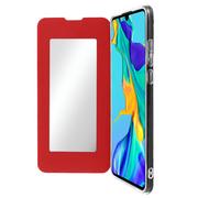 Etui i futerały do telefonów - Etui Flip Folio z lusterkiem do telefonu Huawei P30 cienkie i lekkie, czerwone - miniaturka - grafika 1