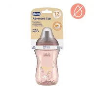 Kubki dla dzieci - Chicco Kubek niekapek ze słomką 266ml brzoskwiniowy 12m+ - miniaturka - grafika 1