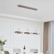 Lampy sufitowe - Lucande Lampa wisząca LED Kolo, 3-punktowa, brązowa, żelazo, ściemniana - miniaturka - grafika 1