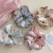 Inne - TEMU 4-pak uroczych, kreskówkowych gumek do włosów w kształcie misia, miękkie, materiałowe, w kratę, słodkie, duże, jelitowe gumki do włosów dla - miniaturka - grafika 1