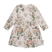 Sukienki - Sukienka dziewczęca wzór róże na beżu 110 - miniaturka - grafika 1