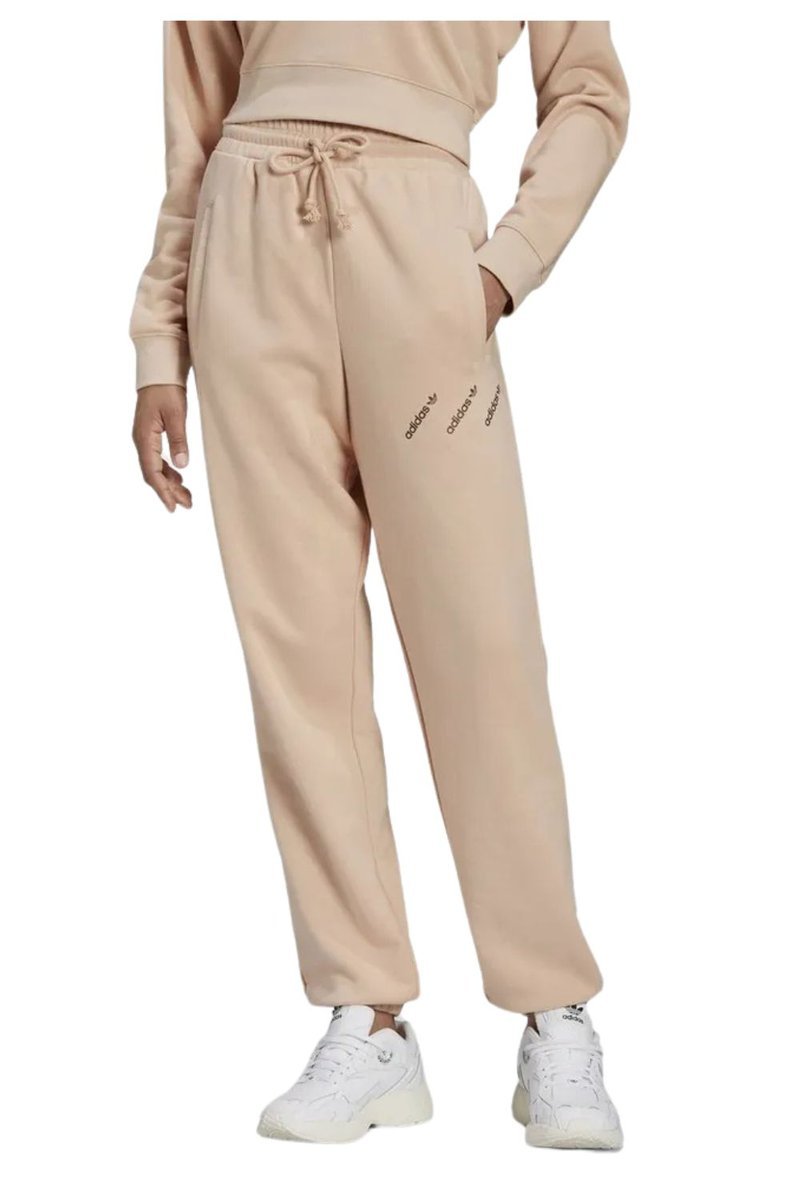 Spodnie damskie Adidas Track dresowe logo beżowe-XXS