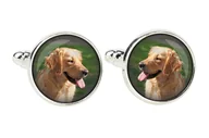 Spinki do mankietów i krawatów - Golden Retriever - spinki do mankietów, ozdoba koszuli, zawieszka do koszuli marki Art-Dog - miniaturka - grafika 1