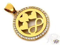 Wisiorki - Zawieszka złota Au 585 serce z cyrkoniami - miniaturka - grafika 1