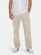 Spodnie męskie - Only & Sons Spodnie materiałowe Sinus 22028267 Beżowy Loose Fit - miniaturka - grafika 1
