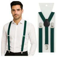 Dodatki do ubrań - Szelki do spodni 2,5 cm butelkowa zieleń - miniaturka - grafika 1