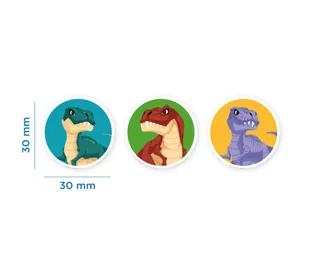 PG154-06 DINOSAUR gumka do ścierania 30 x 30 mm 3 szt. - Gumki biurowe - miniaturka - grafika 1