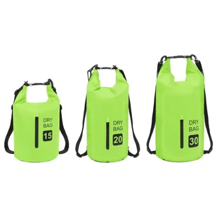 VidaXL Lumarko Worek wodoszczelny z suwakiem, zielony, 20 L, PVC 92777 VidaXL - Akcesoria turystyczne - miniaturka - grafika 1