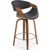 Taborety i hokery - Hoker H123 63cm Czarny/Orzech Salon Kuchnia Jadalnia Skandynawski - miniaturka - grafika 1