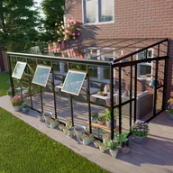 Szklarnie ogrodowe - Ogród zimowy Oranżeria SOHO Black 505x290cm Solid PC + Glass - Gutroof - miniaturka - grafika 1