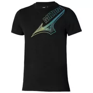 Koszulki męskie - Mizuno Koszulka męska z grafiką, Czarny, S - miniaturka - grafika 1