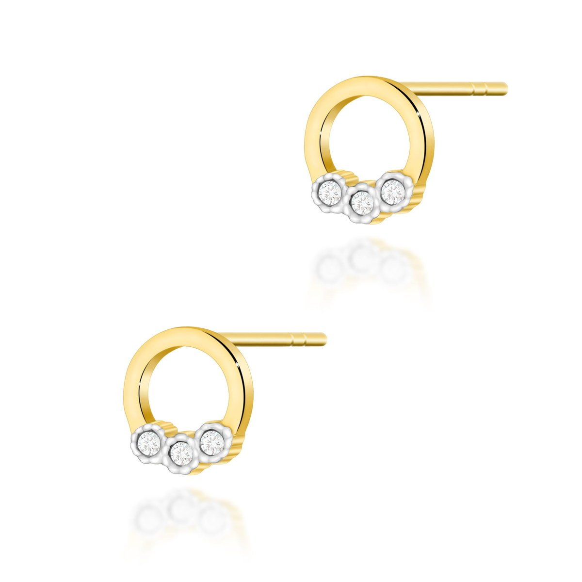 Złote kolczyki K0072 z diamentami żółte złoto pr. 585