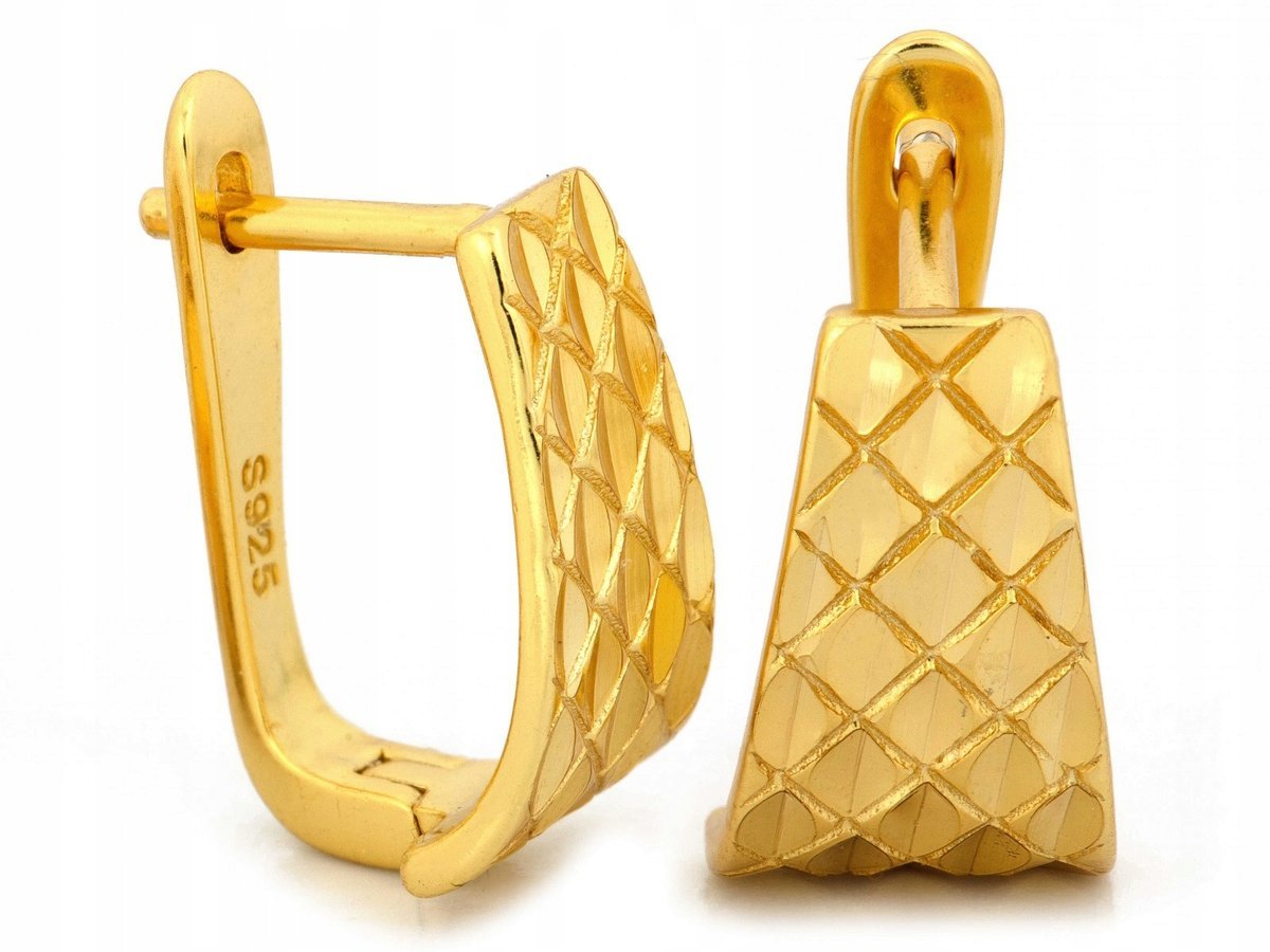 Kolczyki srebrne pozłacane 925 4.01g angielskie eleganckie modne na prezent