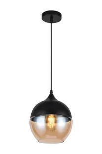 Lampa sufitowa wisząca E27 LENDER szklana kula z czarną górą GTV DECOR - Lampy sufitowe - miniaturka - grafika 1