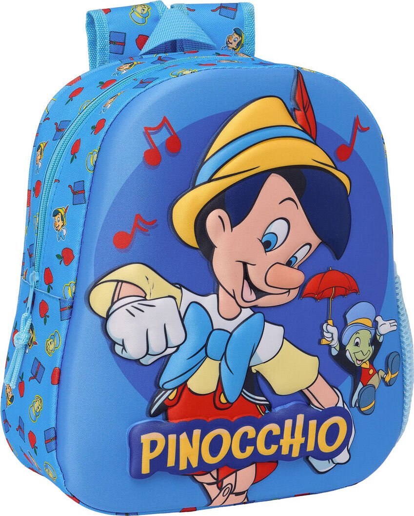 Plecak dziecięcy 3D Clásicos Disney Pinochio Blue 27 x 33 x 10 cm