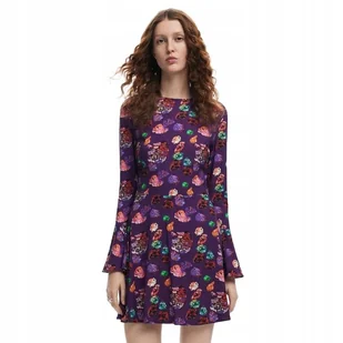 DESIGUAL FIOLETOWA SUKIENKA Z KWIATOWYM PRINTEM I DŁUGIM RĘKAWEM L 2DA - Sukienki DESIGUAL FIOLETOWA SUKIENKA Z KWIATOWYM PRINTEM I DŁUGIM RĘKAWEM L 2DA - Sukienki - miniaturka - grafika 1