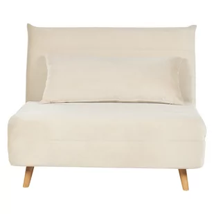 Sofa rozkładana welurowa kremowa SETTEN - Sofy i kanapy - miniaturka - grafika 1
