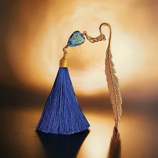 Zakładka PREMIUM : serce : jaspis cesarski : granat - Zakładki do książek - miniaturka - grafika 1