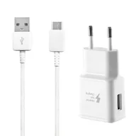Ładowarki do telefonów - ŁADOWARKA SIECIOWA SAMSUNG USB 2A EP-TA200 + KABEL USB TYP-C BIAŁY 1M - miniaturka - grafika 1