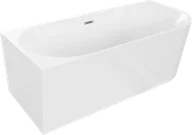 Wanny - Mexen Mia wanna wolnostojąca narożna lewa 160 x 75 cm, biała, przelew chrom - 52691607500L-01 - miniaturka - grafika 1