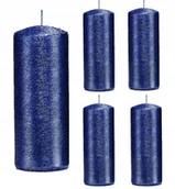 Świece - Świece ozdobne granatowe walec kokon 10/4 zestaw 5 - miniaturka - grafika 1