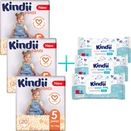 Pieluchy - 3 x Kindii Pieluchomajtki chłonne junior rozmiar 5 (12-17 kg) + gratis - miniaturka - grafika 1
