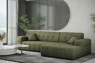 Narożniki - Sofa w kształcie L NIMES narożnik tkanina Perfect Harmony zielony prawy - miniaturka - grafika 1