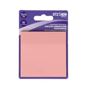 Gadżety  do biura - Karteczki samoprzylepne przezroczyste Strigo 75x75 50 kartek jasnoróżowe - miniaturka - grafika 1