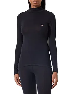 Emporio Armani Damska koszulka z długim rękawem Essential Studs Stock Neck, Czarny, L - Koszulki i topy damskie - miniaturka - grafika 1
