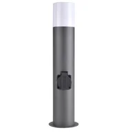 Lampy ogrodowe - Polux Słupek ogrodowy z gniazdem 44cm 1X12W E27 DALLAS grafit 315991 IP44 SANICO 315991 - miniaturka - grafika 1