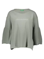 Bluzy damskie - Benetton Bluza w kolorze zielonym - miniaturka - grafika 1