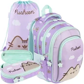 Zestawy szkolne - ZESTAW szkolny plecak tornister Kotek PUSHEEN Fioletowy Miętowy - miniaturka - grafika 1