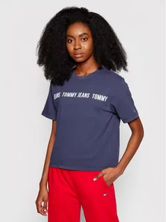 Koszulki i topy damskie - Tommy Jeans T-Shirt Bxy Crop DW0DW10147 Granatowy Regular Fit - grafika 1