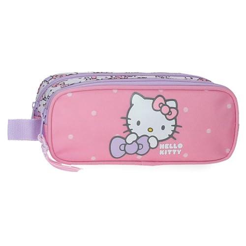 Hello Kitty My Favourite Bow Podwójny piórnik Różowy 23x9x7 cms Poliester L, Różowy kolor, Podwójne etui