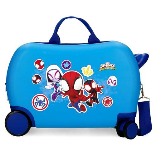 Joumma Marvel Go Webs Go Spidey walizka dziecięca niebieska 45 x 31 x 20 cm sztywny ABS 24,6 l 1,8 kg 4 koła bagaż podręczny, Niebieski, walizka dziecięca