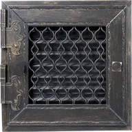 Akcesoria kominkowe - Kratki.pl Kratka retro otwierana pojedyńcza grafitowy antyk 22x22 RETRO1/22/G/A - miniaturka - grafika 1