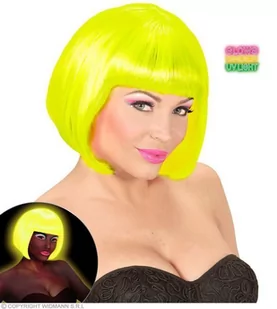 WIDMANN Andreas  peruka Valentina Neon, jeden rozmiar, żółty - Dodatki do strojów karnawałowych - miniaturka - grafika 1