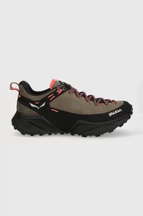 Salewa buty Dropline Leather damskie kolor brązowy - Buty trekkingowe damskie - miniaturka - grafika 1