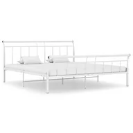 Łóżka - vidaXL Lumarko Rama łóżka, biała, metalowa, 200 x 200 cm 325049 - miniaturka - grafika 1