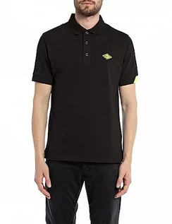 Koszulki męskie - Replay Męska koszulka polo, Black 098, L - grafika 1