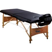 Stoły i łóżka do masażu - Movit MAX Przenośne łóżko do masażu czarne + torba - miniaturka - grafika 1