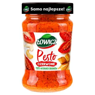 Łowicz Pesto czerwone 100% naturalnych składników 180g - Majonezy i dressingi Łowicz Pesto czerwone 100% naturalnych składników 180g - Majonezy i dressingi - miniaturka - grafika 1