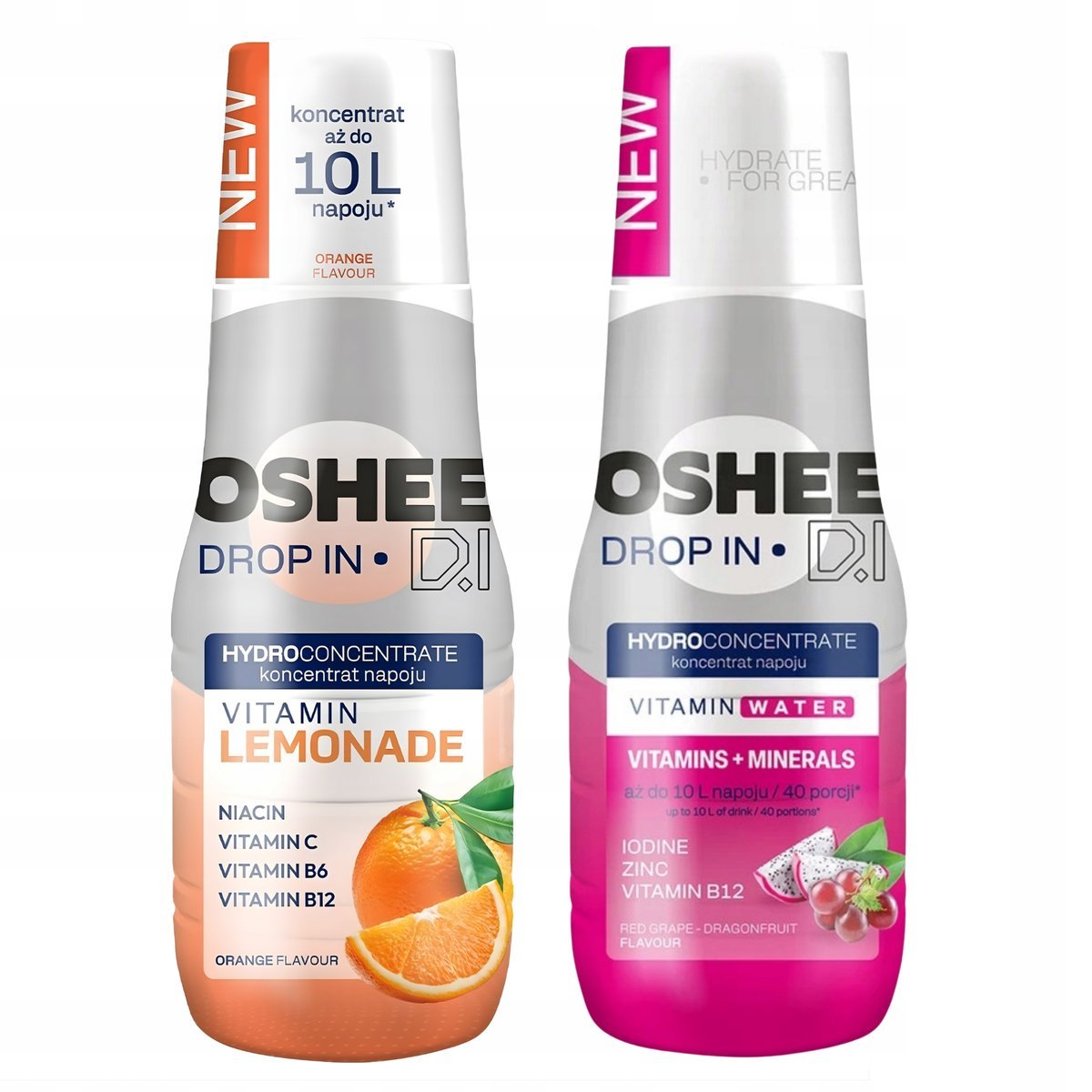 Koncentraty OSHEE Drop In Lemoniada Pomarańcza + Smoczy Owoc Winogrono